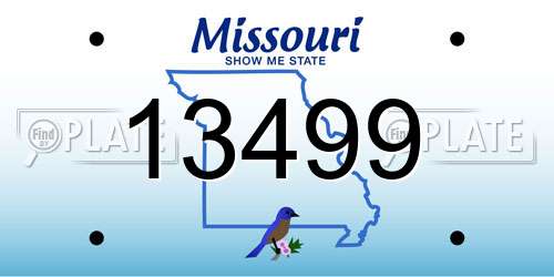 13499 Missouri License Plate