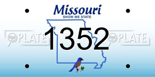 1352 Missouri License Plate