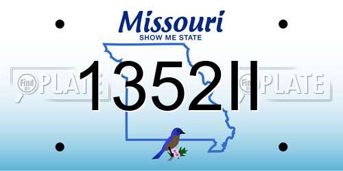 1352II Missouri License Plate