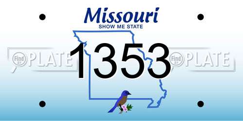 1353 Missouri License Plate