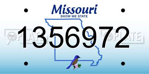 1356972 Missouri License Plate