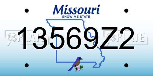 13569Z2 Missouri License Plate