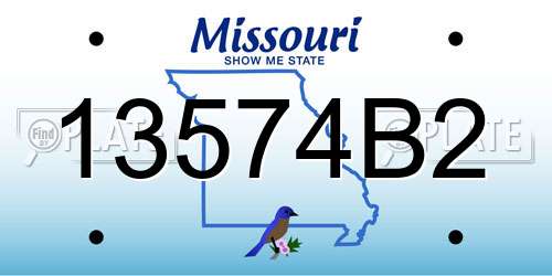 13574B2 Missouri License Plate
