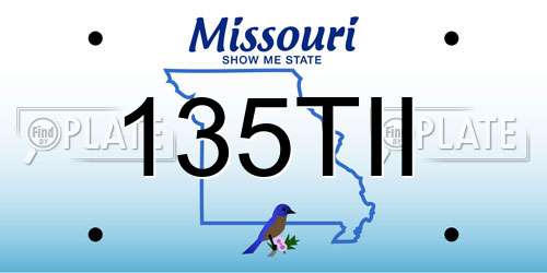 135TII Missouri License Plate