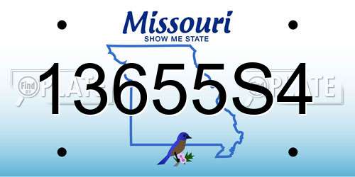 13655S4 Missouri License Plate