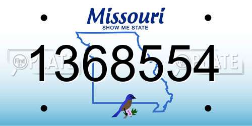 1368554 Missouri License Plate