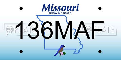 136MAF Missouri License Plate