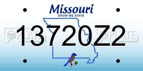 13720Z2 Missouri License Plate