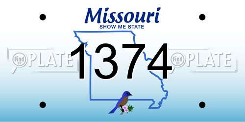 1374 Missouri License Plate