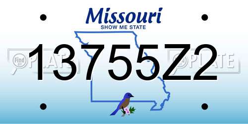 13755Z2 Missouri License Plate