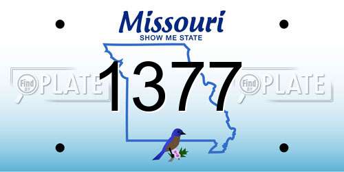 1377 Missouri License Plate