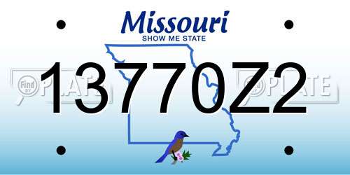 13770Z2 Missouri License Plate