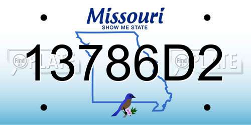 13786D2 Missouri License Plate