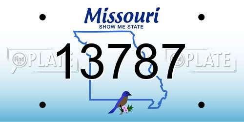 13787 Missouri License Plate