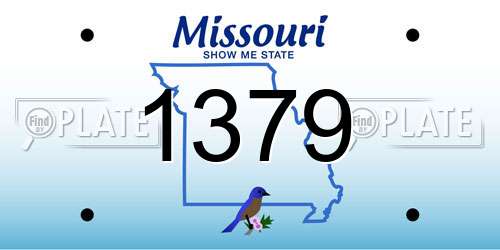 1379 Missouri License Plate