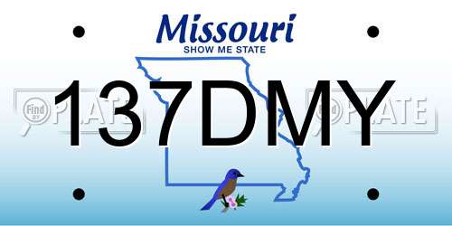 137DMY Missouri License Plate