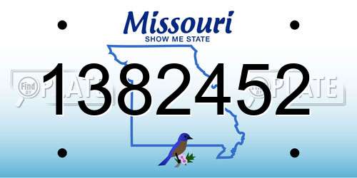 1382452 Missouri License Plate