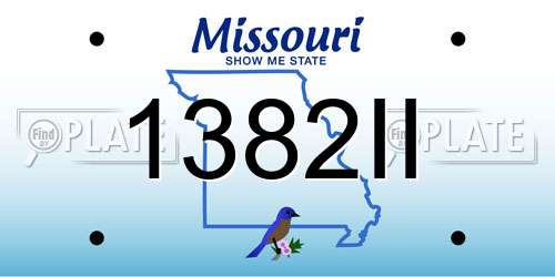 1382II Missouri License Plate