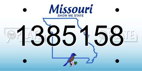 1385158 Missouri License Plate
