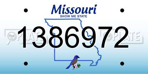 1386972 Missouri License Plate