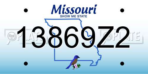 13869Z2 Missouri License Plate