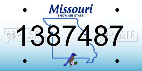 1387487 Missouri License Plate