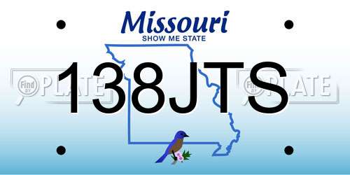 138JTS Missouri License Plate