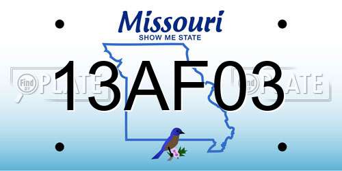 13AF03 Missouri License Plate