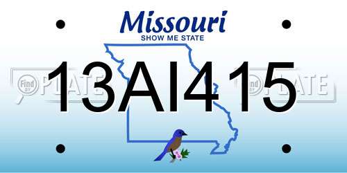 13AI415 Missouri License Plate