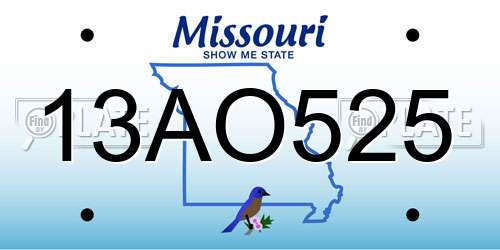 13AO525 Missouri License Plate