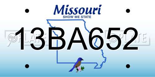 13BA652 Missouri License Plate