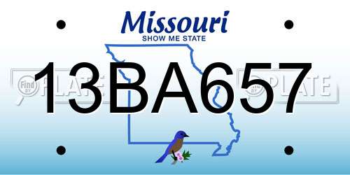 13BA657 Missouri License Plate