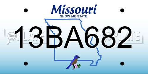 13BA682 Missouri License Plate