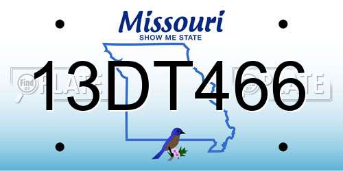 13DT466 Missouri License Plate