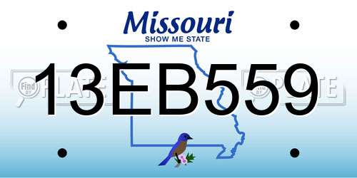 13EB559 Missouri License Plate