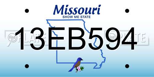 13EB594 Missouri License Plate