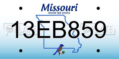 13EB859 Missouri License Plate