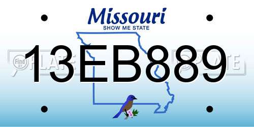 13EB889 Missouri License Plate