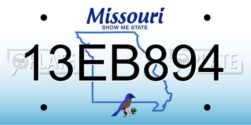 13EB894 Missouri License Plate