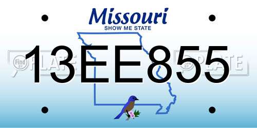 13EE855 Missouri License Plate
