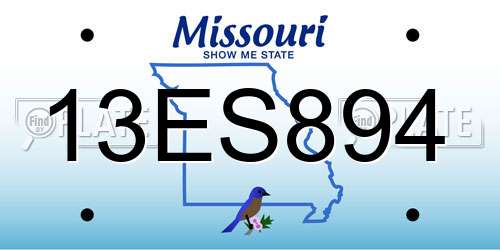 13ES894 Missouri License Plate