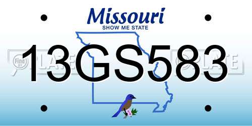 13GS583 Missouri License Plate