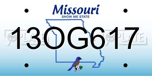 13OG617 Missouri License Plate