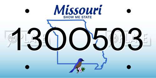 13OO503 Missouri License Plate
