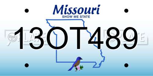 13OT489 Missouri License Plate