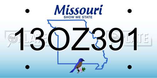 13OZ391 Missouri License Plate