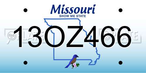 13OZ466 Missouri License Plate