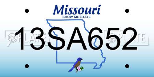 13SA652 Missouri License Plate