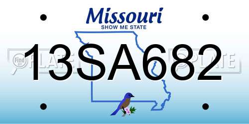 13SA682 Missouri License Plate