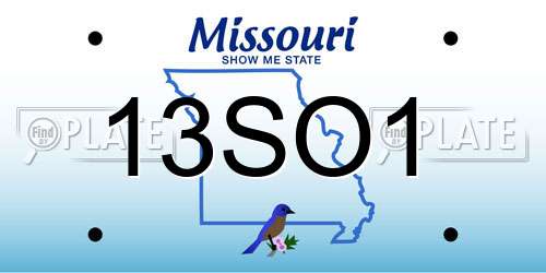 13SO1 Missouri License Plate